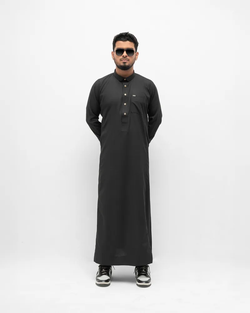 Arabian Platinum Thobe | Jade Black - Image 7