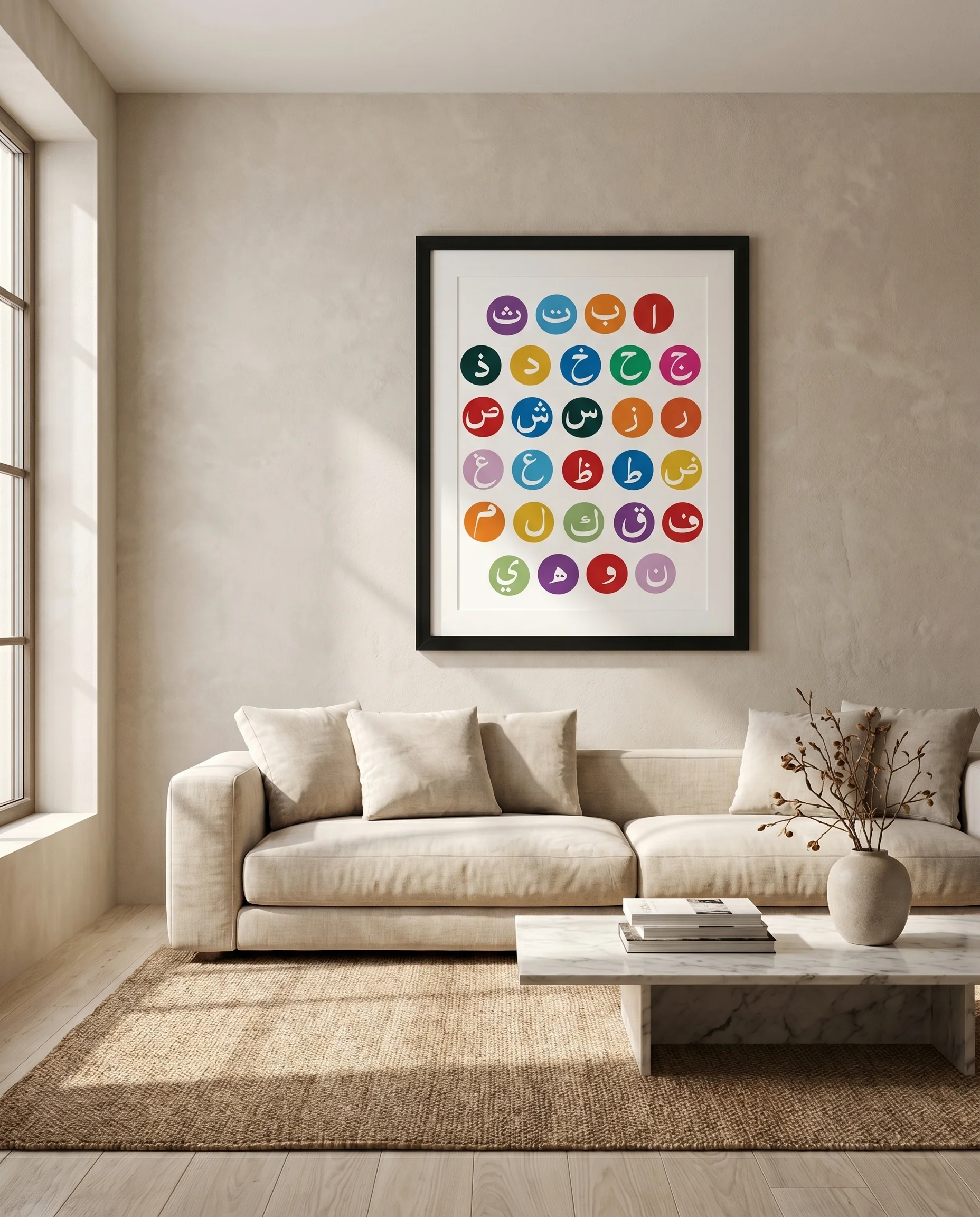 Arabic Alphabets Frame Natural Wood - Image 10
