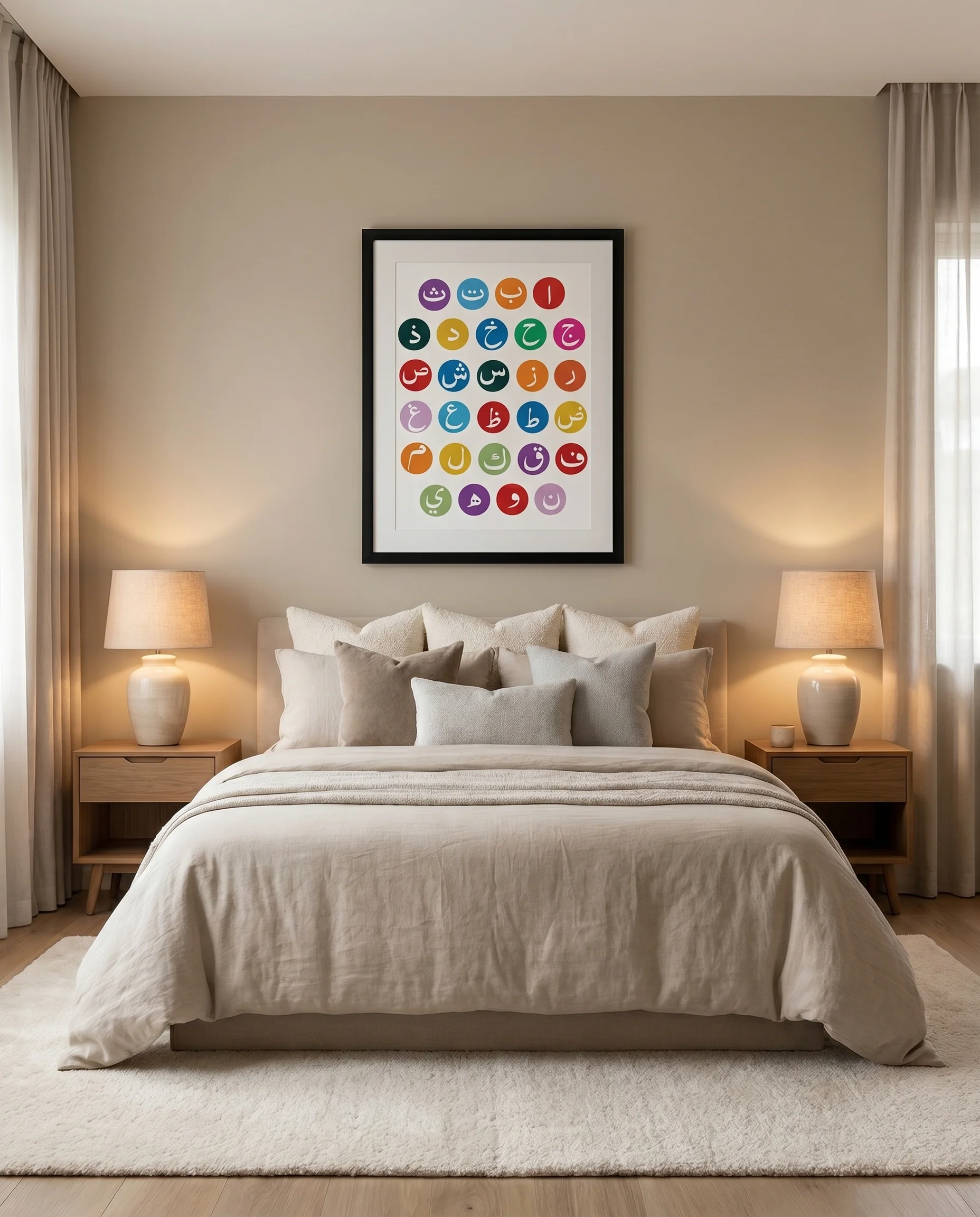 Arabic Alphabets Frame Natural Wood - Image 9