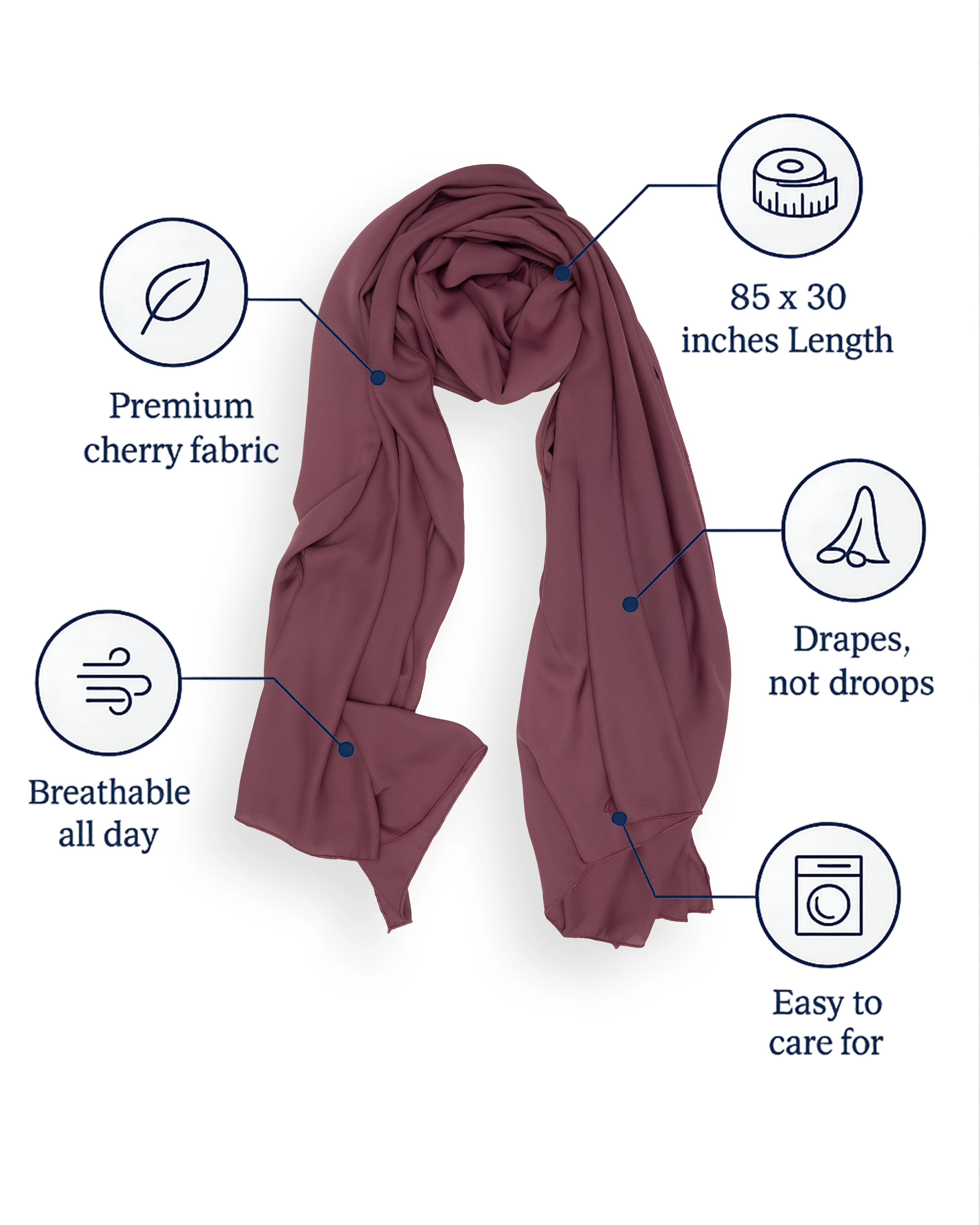 Cherry Hijab Dark Wine (CDW) - Image 2