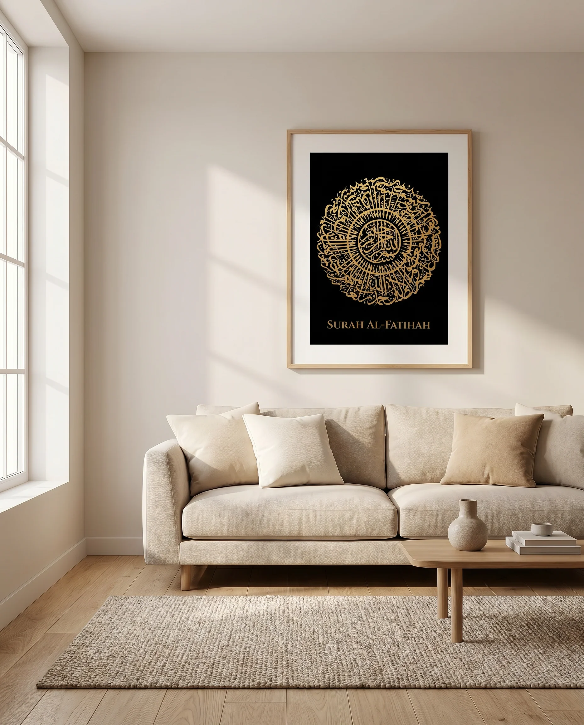 Surah Al Fatihah Gold Foiled Wooden Frame Black - Image 10